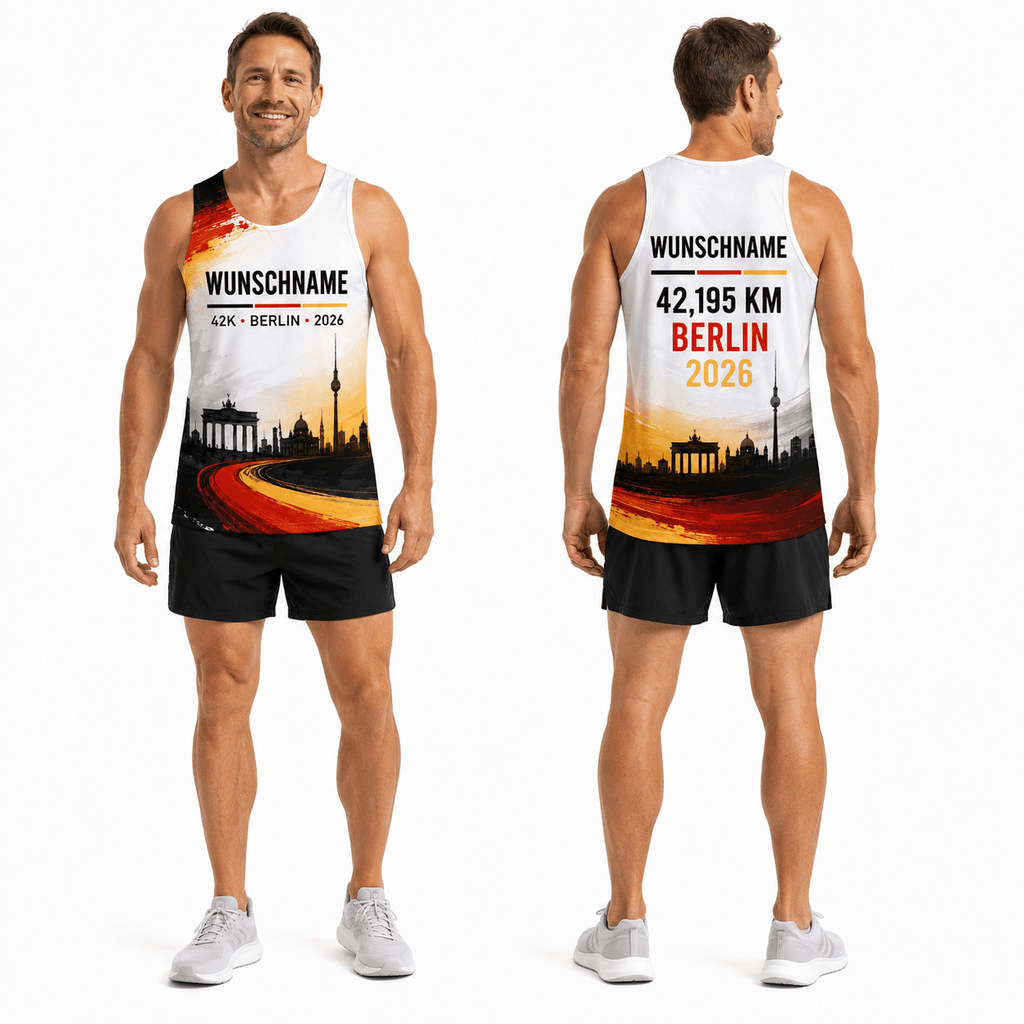 Germany Running Tank Top Custom Name 42K 2026 Berlin Race Running Singlet for Men and Women
