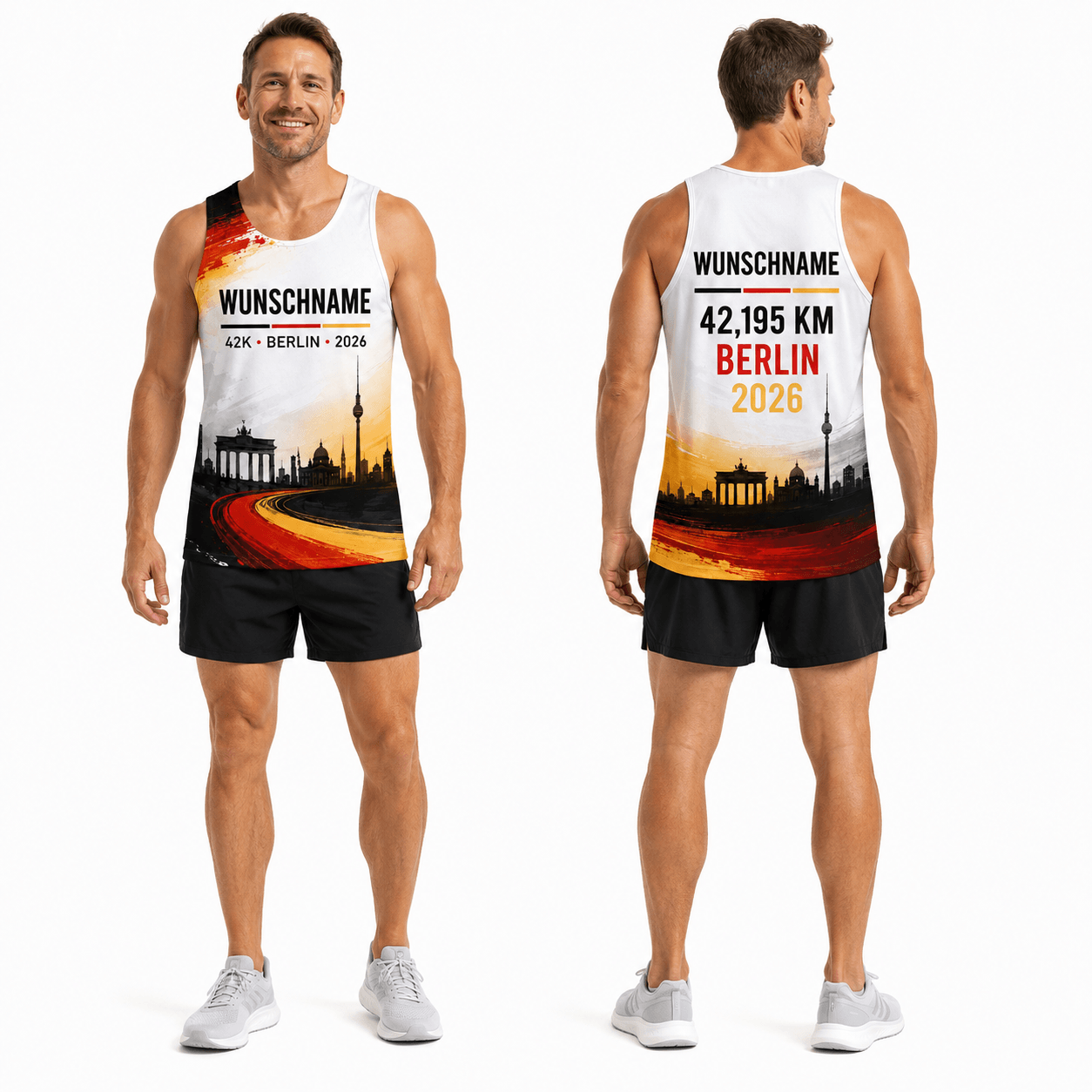 Germany Running Tank Top Custom Name 42K 2026 Berlin Race Running Singlet for Men and Women