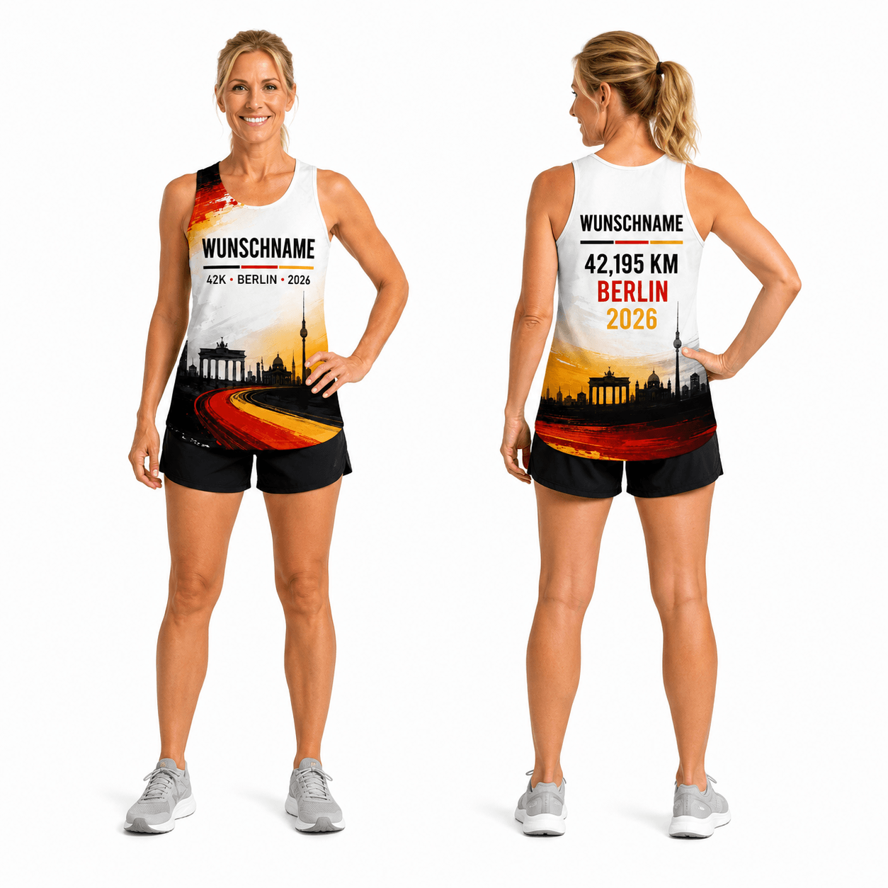 Germany Running Tank Top Custom Name 42K 2026 Berlin Race Running Singlet for Men and Women