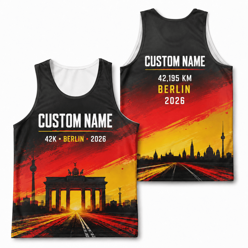 Germany Running Tank Top Custom Name 42K 2026 Road To Berlin Running Singlet for Men and Women