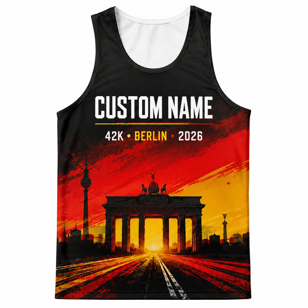 Germany Running Tank Top Custom Name 42K 2026 Road To Berlin Running Singlet for Men and Women