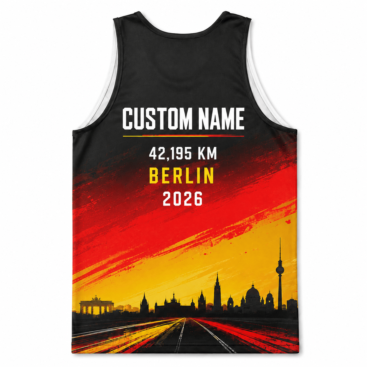 Germany Running Tank Top Custom Name 42K 2026 Road To Berlin Running Singlet for Men and Women