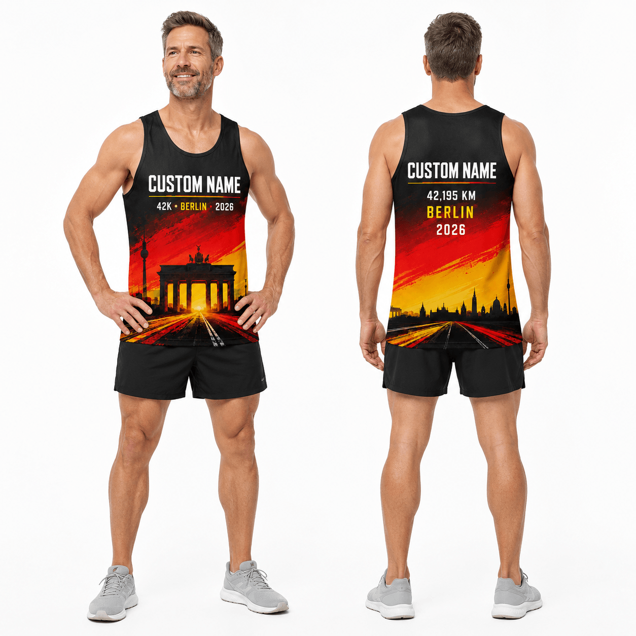 Germany Running Tank Top Custom Name 42K 2026 Road To Berlin Running Singlet for Men and Women