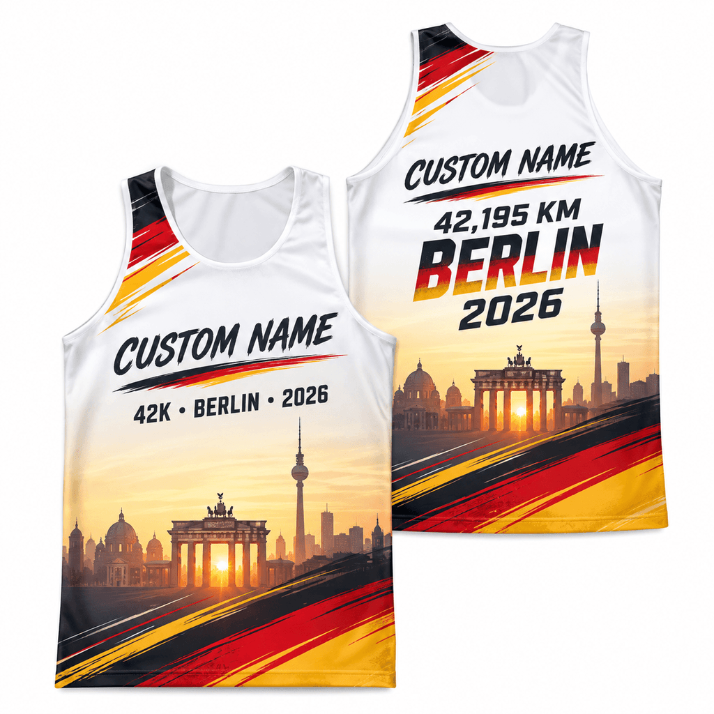 Germany Running Tank Top Custom Name 42K 2026 Sunrise Berlin Running Singlet for Men and Women