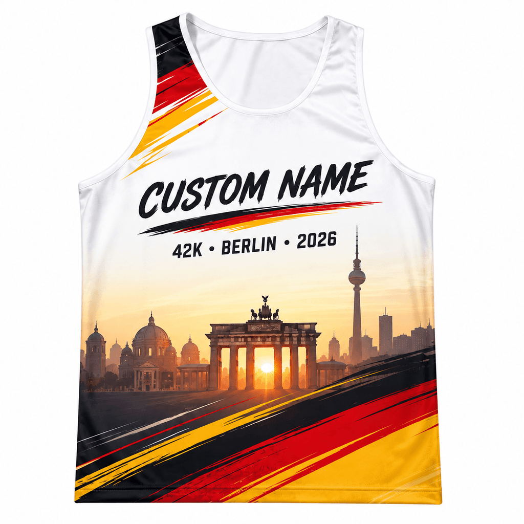 Germany Running Tank Top Custom Name 42K 2026 Sunrise Berlin Running Singlet for Men and Women