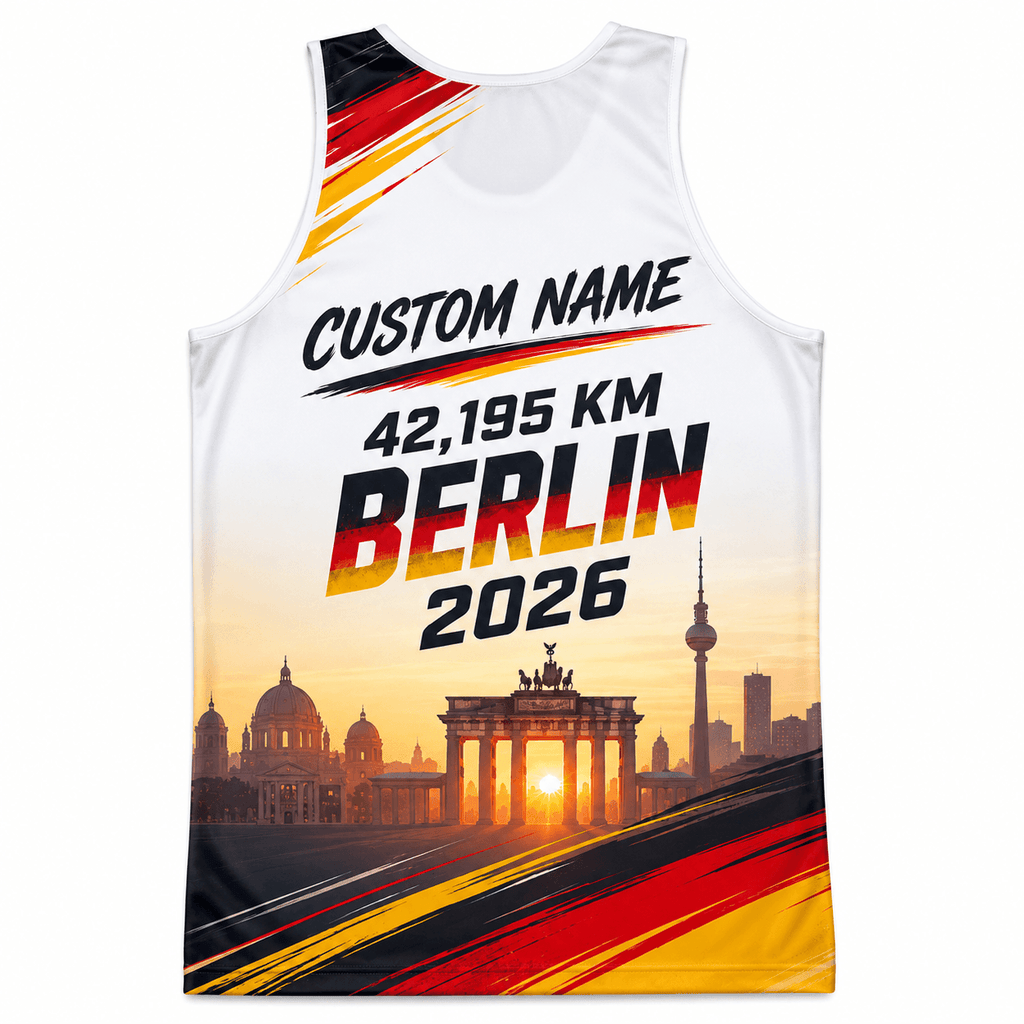 Germany Running Tank Top Custom Name 42K 2026 Sunrise Berlin Running Singlet for Men and Women