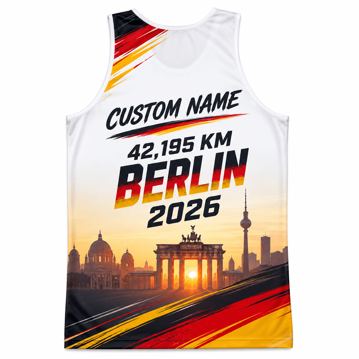 Germany Running Tank Top Custom Name 42K 2026 Sunrise Berlin Running Singlet for Men and Women