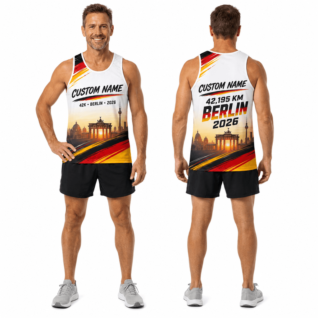 Germany Running Tank Top Custom Name 42K 2026 Sunrise Berlin Running Singlet for Men and Women