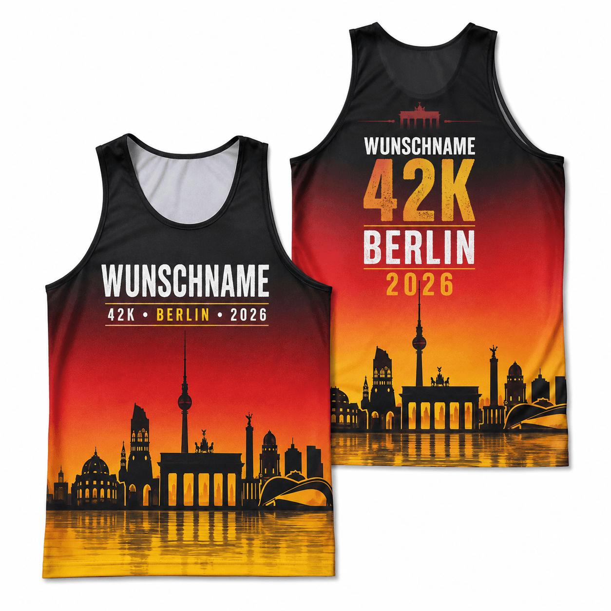 Germany Running Tank Top Custom Name 42K Berlin 2026 Running Singlet for Men and Women