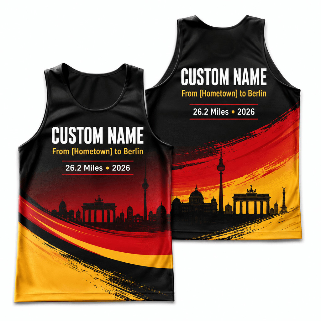Germany Running Tank Top Custom Name From Hometown To Berlin Running Singlet for Men and Women