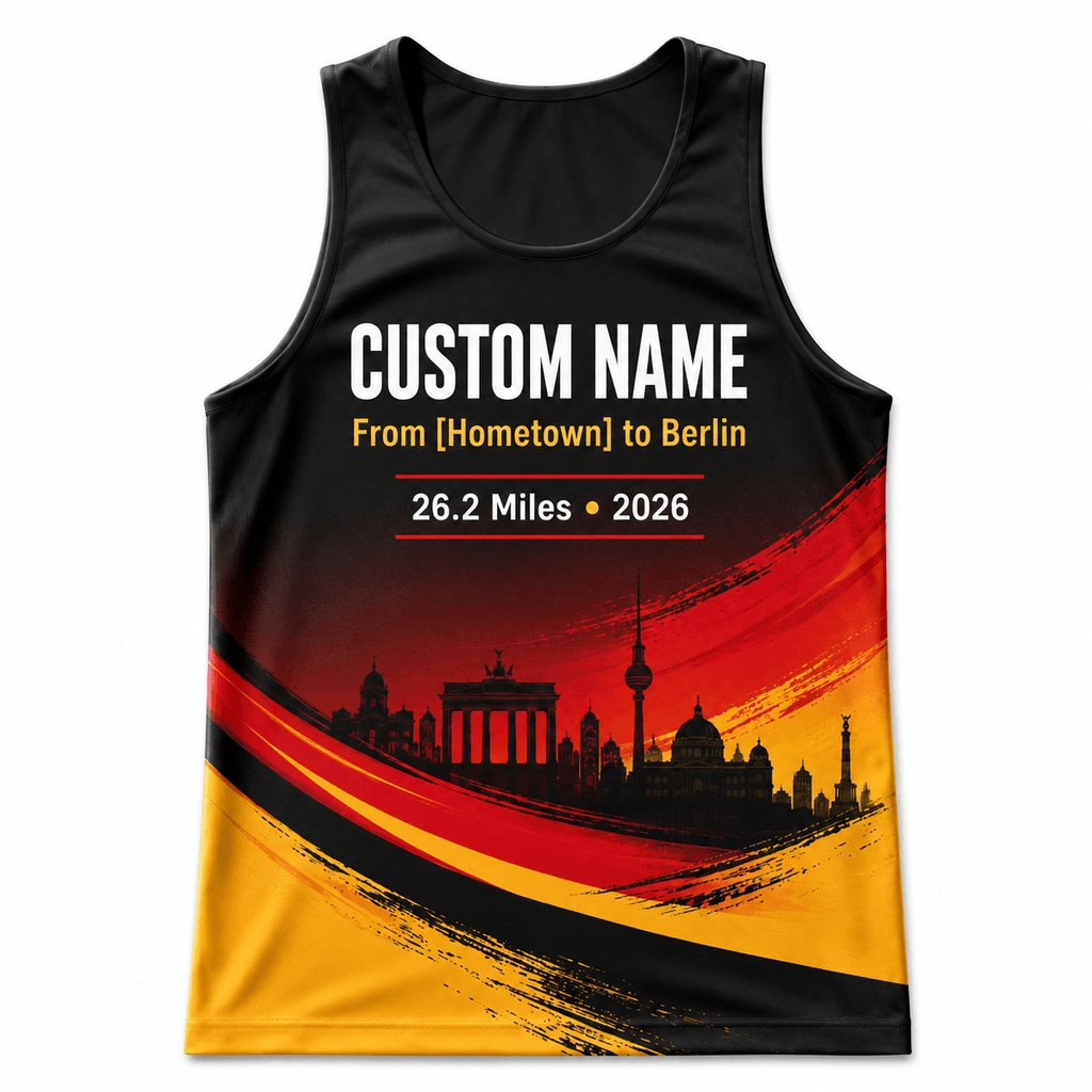 Germany Running Tank Top Custom Name From Hometown To Berlin Running Singlet for Men and Women