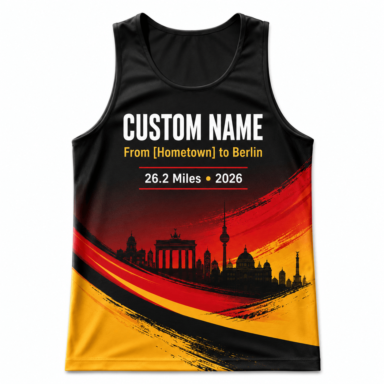 Germany Running Tank Top Custom Name From Hometown To Berlin Running Singlet for Men and Women