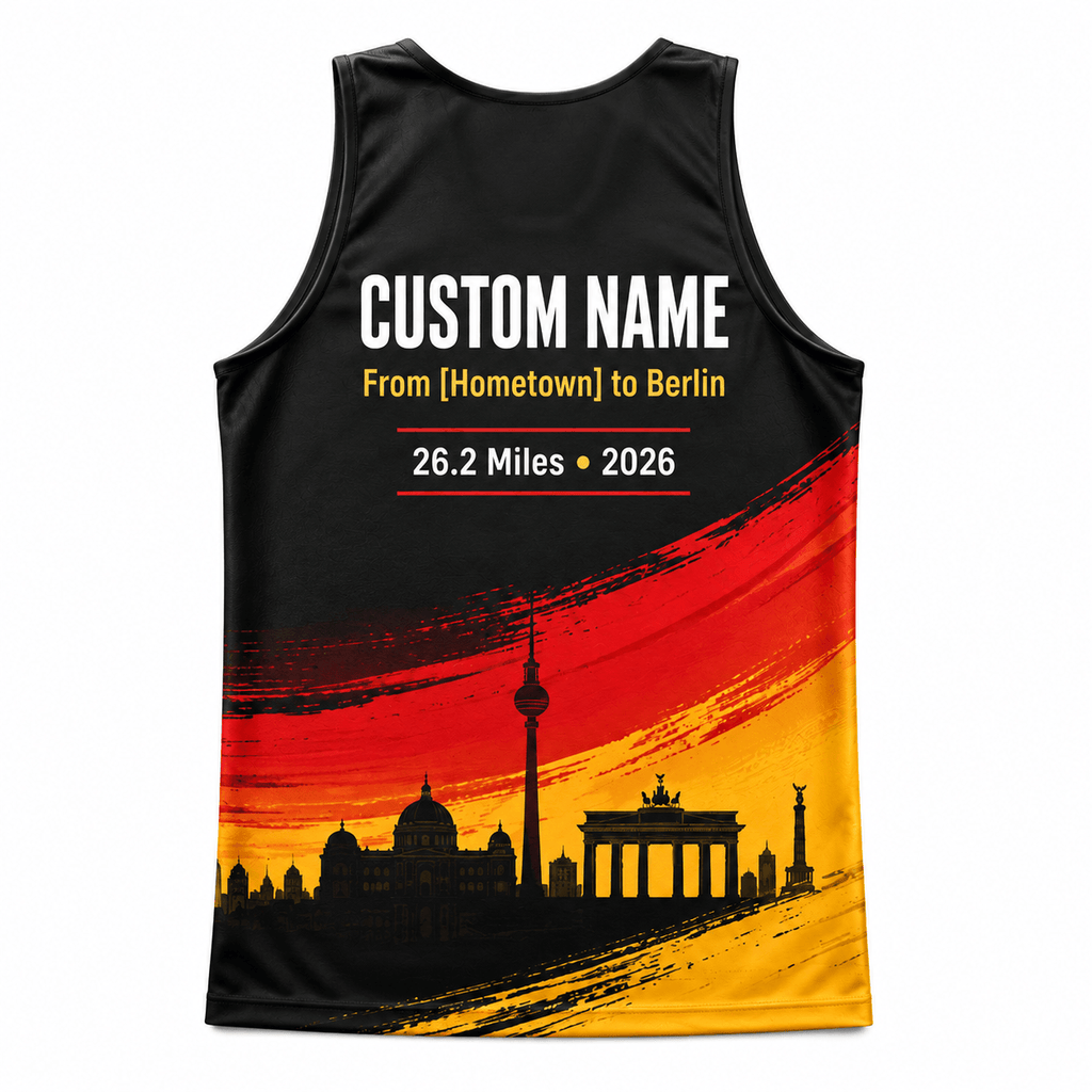 Germany Running Tank Top Custom Name From Hometown To Berlin Running Singlet for Men and Women