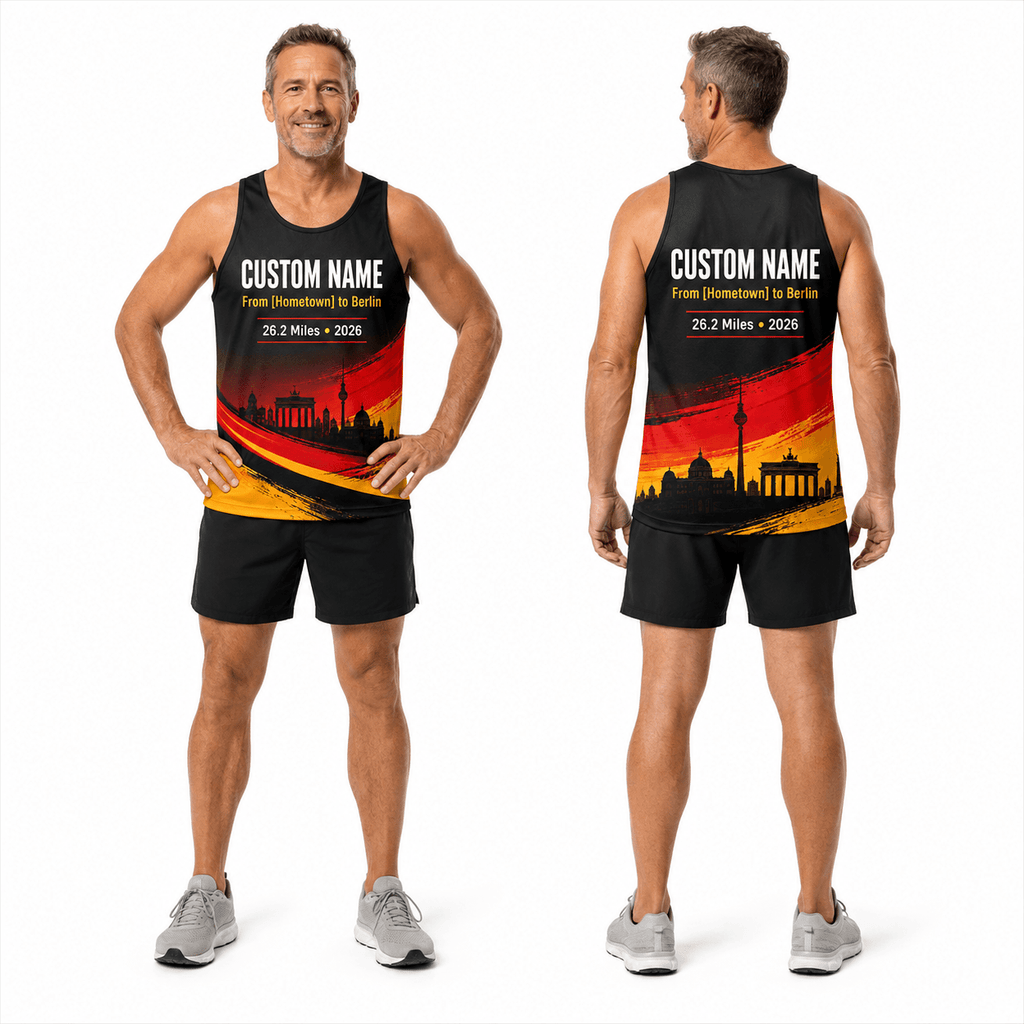 Germany Running Tank Top Custom Name From Hometown To Berlin Running Singlet for Men and Women
