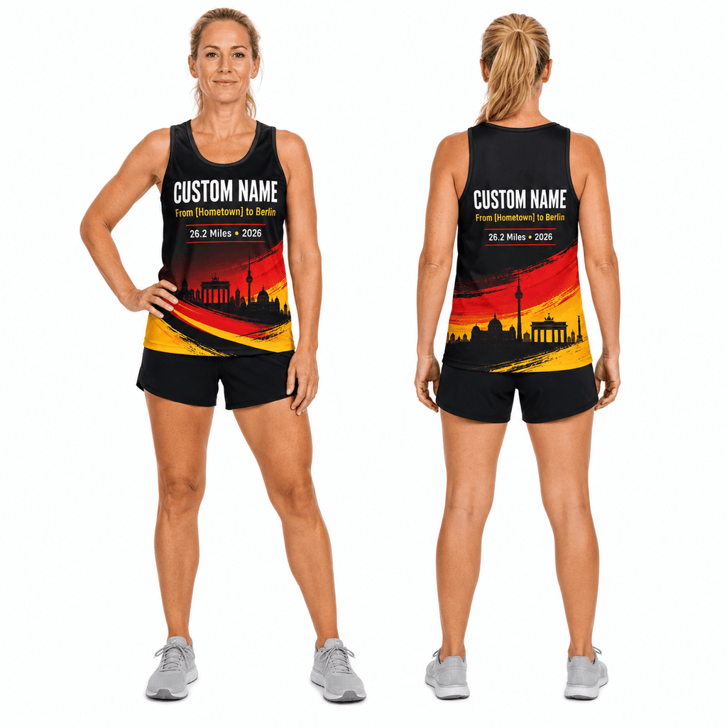Germany Running Tank Top Custom Name From Hometown To Berlin Running Singlet for Men and Women
