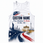 Germany Running Tank Top Custom Name USA To Berlin 2026 Running Singlet for Men and Women