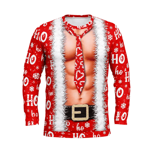 Ho Ho Ho Santa Six Pack Abs Funny Unisex Running Long Sleeve Shirt