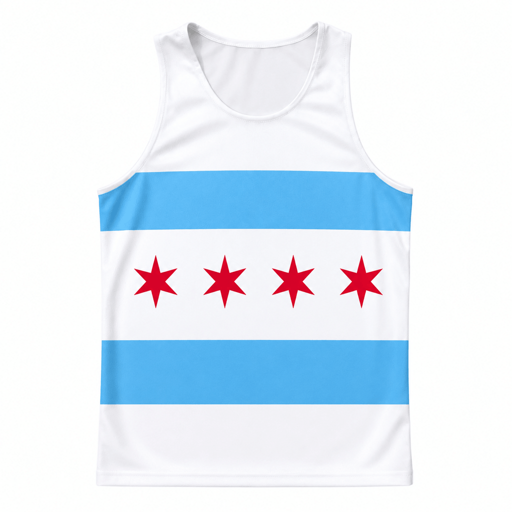 Illinois Running Tank Top Chicago City Flag Running Singlet for Men and Women