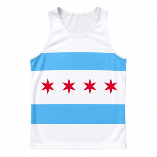 Illinois Running Tank Top Chicago City Flag Running Singlet for Men and Women