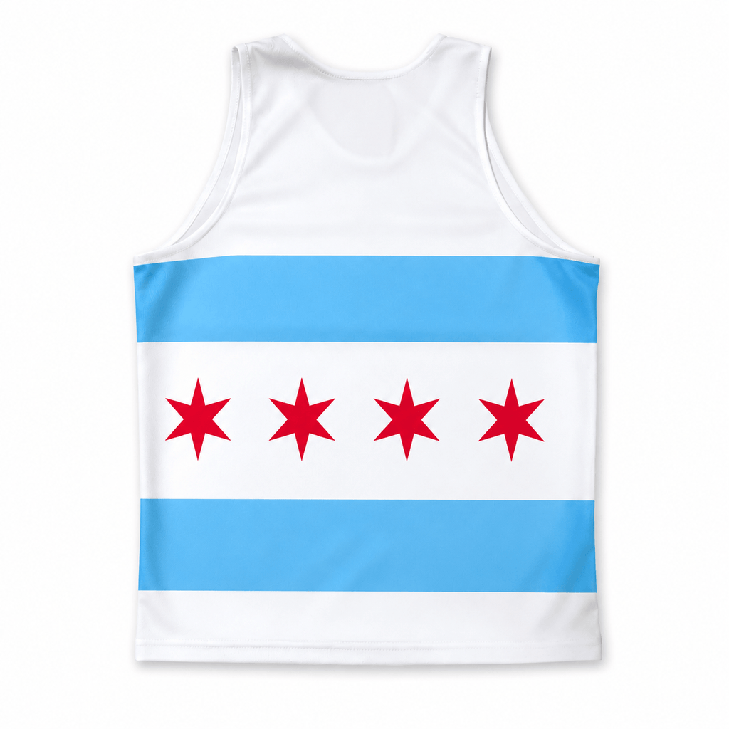 Illinois Running Tank Top Chicago City Flag Running Singlet for Men and Women