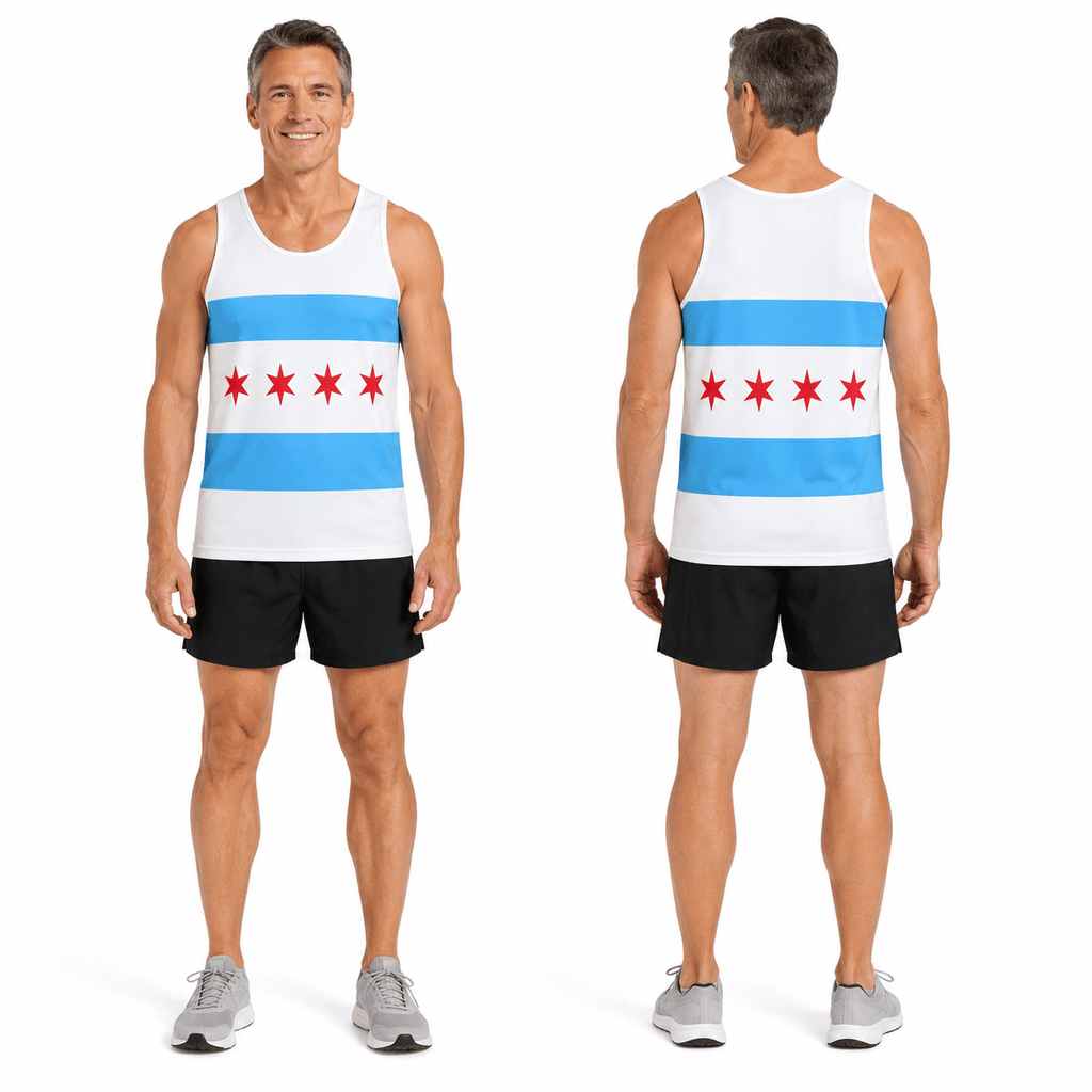 Illinois Running Tank Top Chicago City Flag Running Singlet for Men and Women