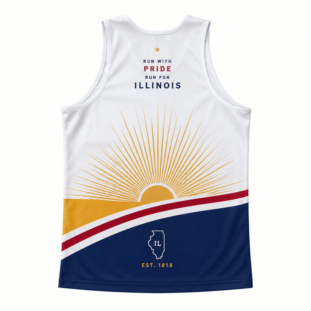 Illinois Running Tank Top Land of Lincoln 1818 Running Singlet for Men and Women