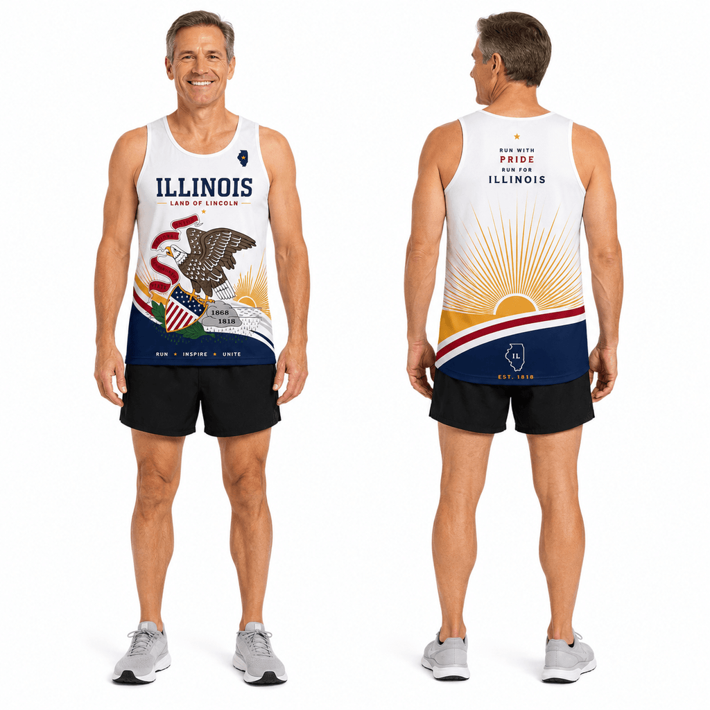 Illinois Running Tank Top Land of Lincoln 1818 Running Singlet for Men and Women