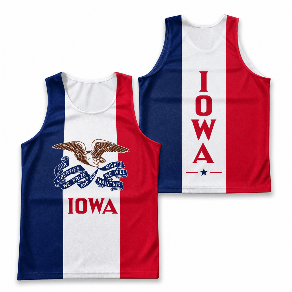 Iowa Running Tank Top Iowa State Flag Running Singlet for Men and Women