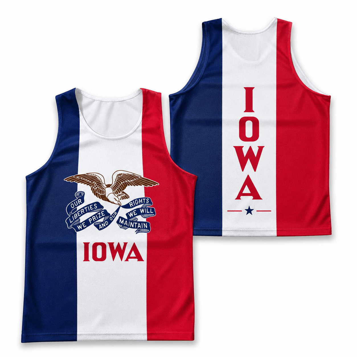 Iowa Running Tank Top Iowa State Flag Running Singlet for Men and Women