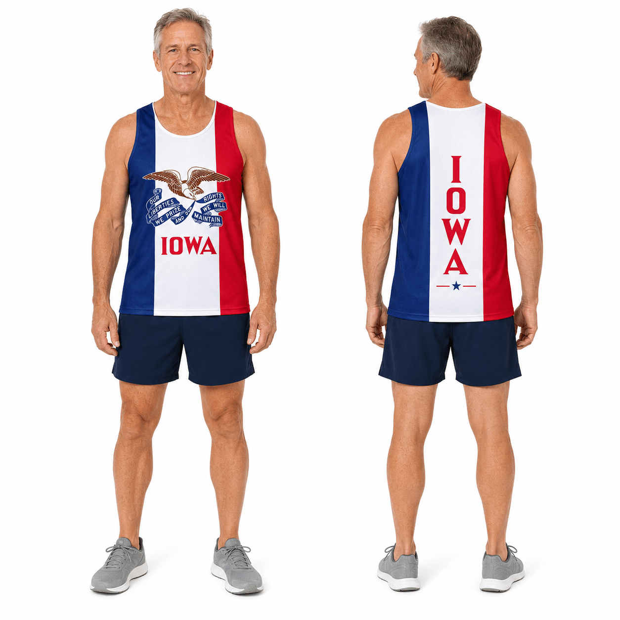 Iowa Running Tank Top Iowa State Flag Running Singlet for Men and Women