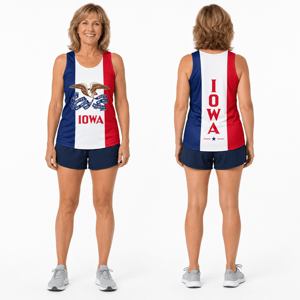 Iowa Running Tank Top Iowa State Flag Running Singlet for Men and Women