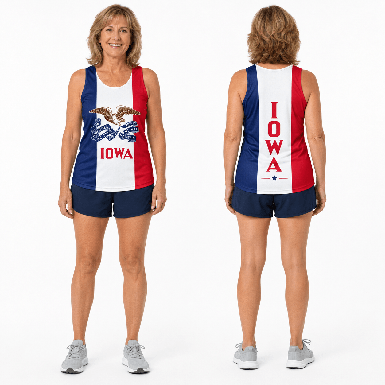 Iowa Running Tank Top Iowa State Flag Running Singlet for Men and Women