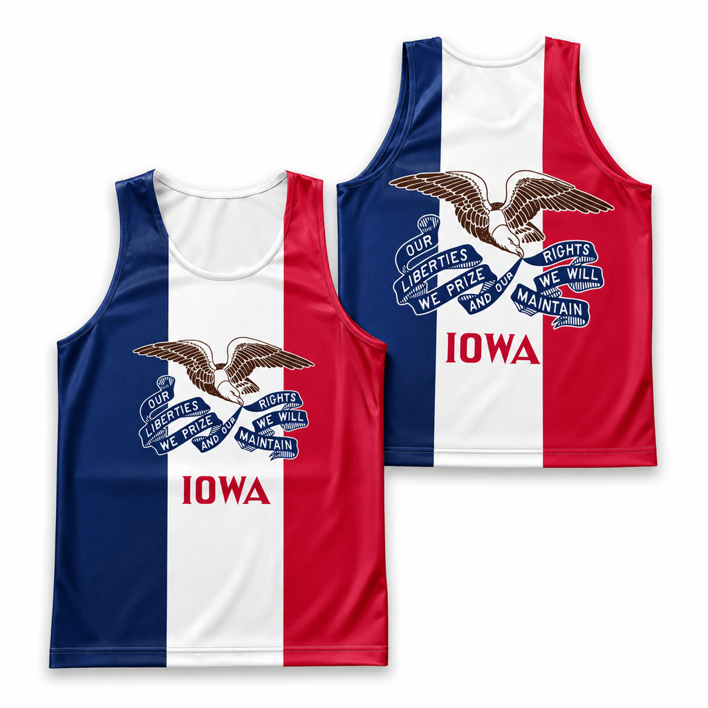 Iowa Running Tank Top State Eagle Iowa State Flag Running Singlet for Men and Women