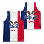 Iowa Running Tank Top State Eagle Iowa State Flag Running Singlet for Men and Women