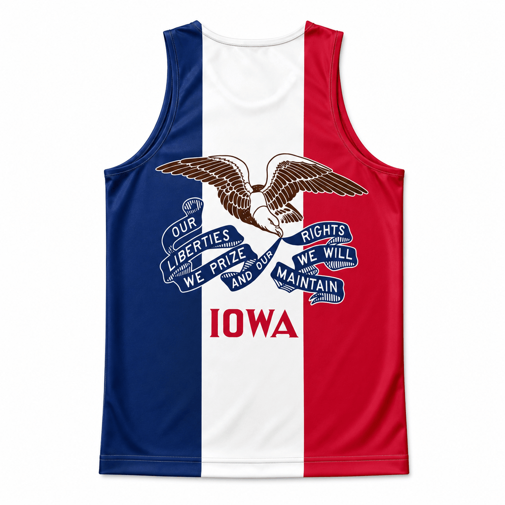 Iowa Running Tank Top State Eagle Iowa State Flag Running Singlet for Men and Women