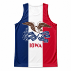 Iowa Running Tank Top State Eagle Iowa State Flag Running Singlet for Men and Women