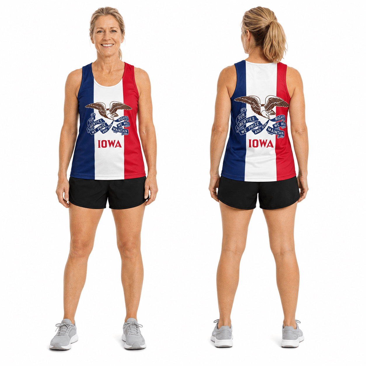 Iowa Running Tank Top State Eagle Iowa State Flag Running Singlet for Men and Women