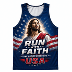 Jesus Saves Running Tank Top - Christian Tech Running Singlet