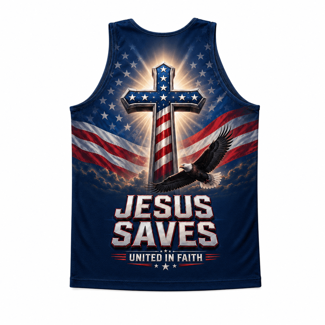 Jesus Saves Running Tank Top - Christian Tech Running Singlet
