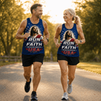 Jesus Saves Running Tank Top - Christian Tech Running Singlet