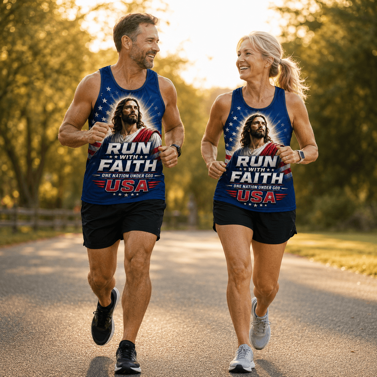 Jesus Saves Running Tank Top - Christian Tech Running Singlet