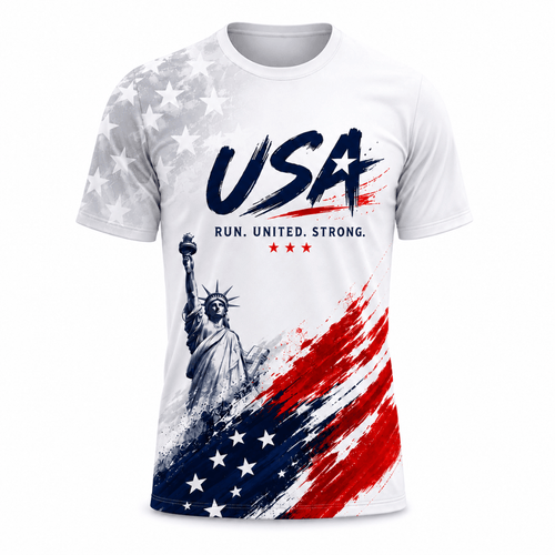 Patriotic Running T-Shirt - Liberty Stride Tech Running Tee