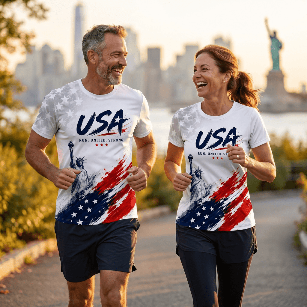 Patriotic Running T-Shirt - Liberty Stride Tech Running Tee