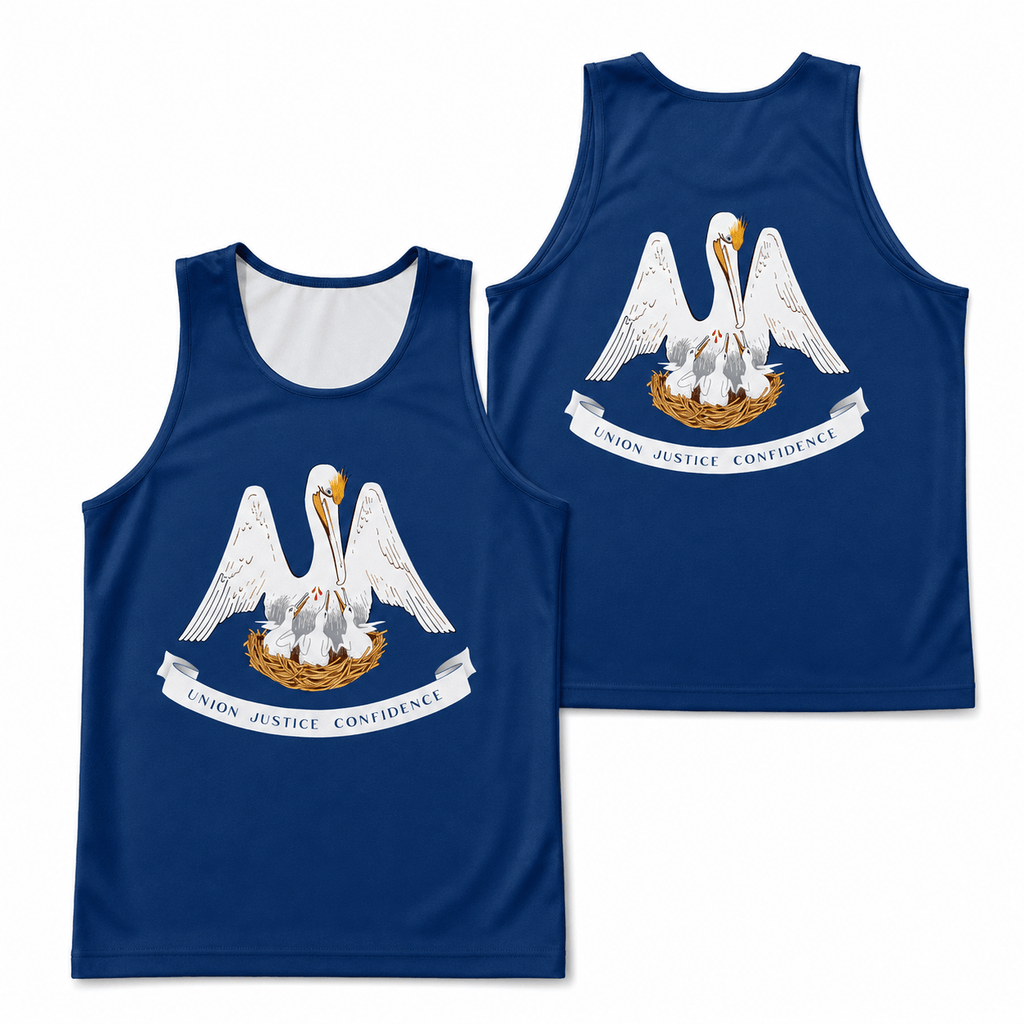 Louisiana Running Tank Top State Pride Tech Running Singlet