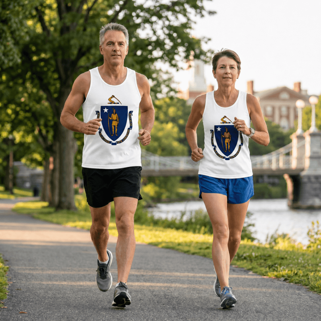 Massachusetts Running Tank Top - State Pride Tech Running Singlet