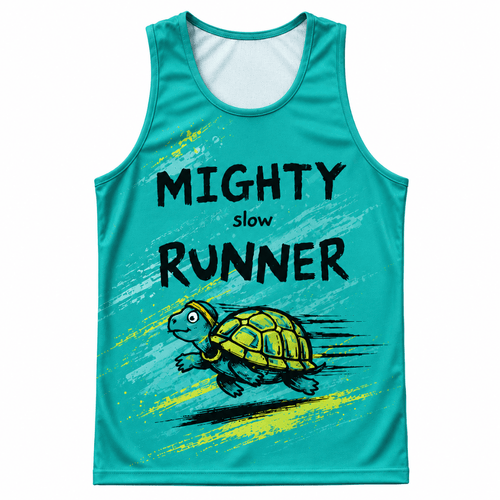 Funny Running Tank Top - Mighty Slow Runner Tech Running Singlet