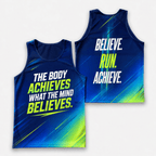 Motivational Quotes Running Tank Top Believe Run Achieve Running Singlet for Men and Women