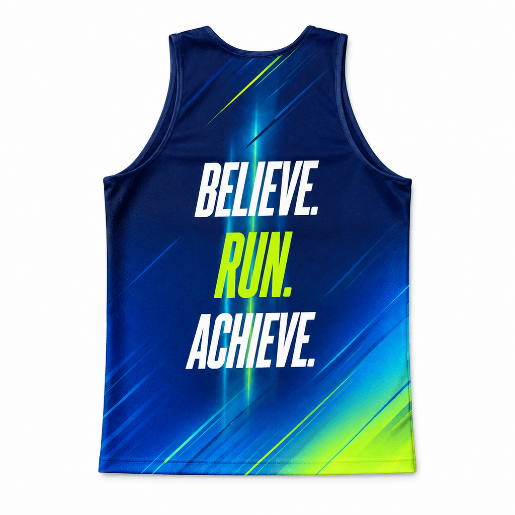 Motivational Quotes Running Tank Top Believe Run Achieve Running Singlet for Men and Women