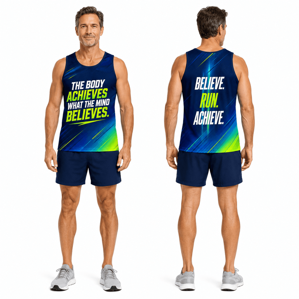Motivational Quotes Running Tank Top Believe Run Achieve Running Singlet for Men and Women