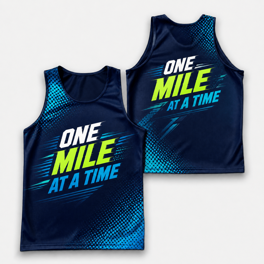 Motivational Quotes Running Tank Top One Mile At A Time Running Singlet for Men and Women